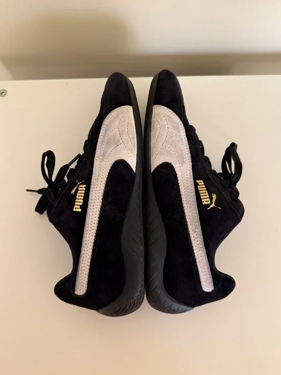 PUMA X Sparco Speedcat Black & White Suede Sneakers Mens 7 - Picture 4 of 8